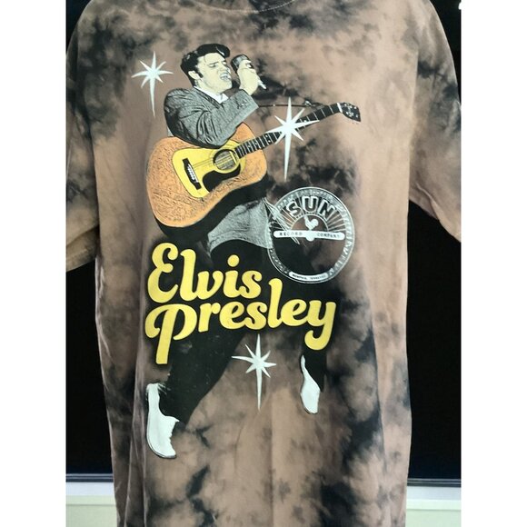 Vintage-Inspired Elvis Presley Brown Tie-Dye Graphic T-Shirt - Picture 6 of 9